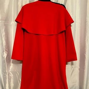 Vintage red pea coat. No tag. Women’s medium/large. Handmade. Silk lining.